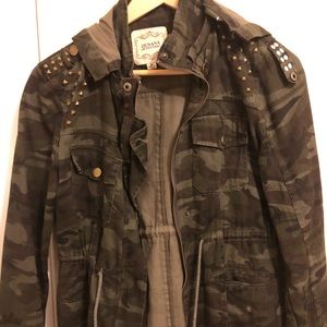 GREEN militar hooded jacket